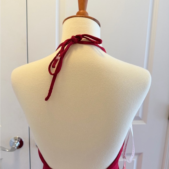 JJs House Raspberry Red Halter Maxi Dress - Picture 8 of 13